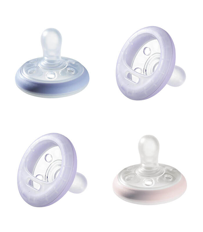 Tommee Tippee Pacifiers NIGHT GIRL ECOMM 4X 6-18M B LK