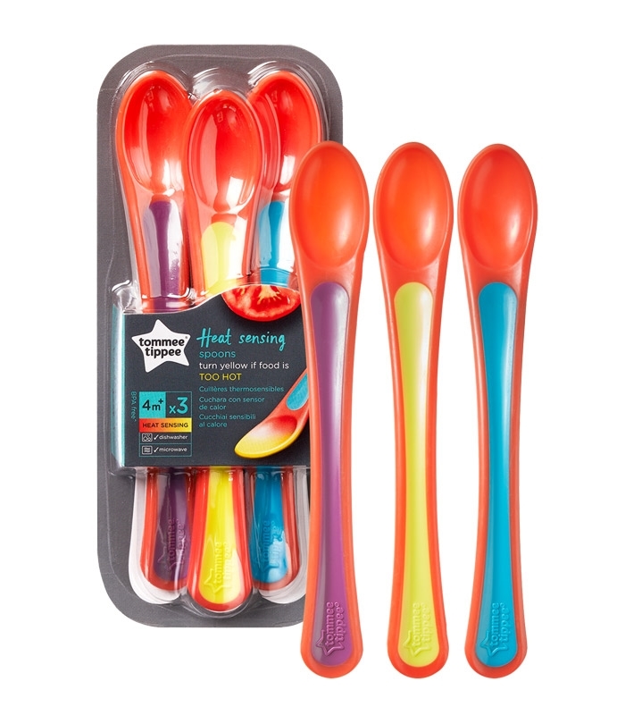 Tommee Tippee Cutlery Spoons 4m Heat Sensitive 3x N