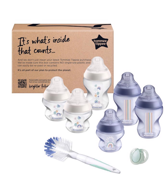 Kit de Biberones Tommee Tippee Closer to Nature Blanco y azul