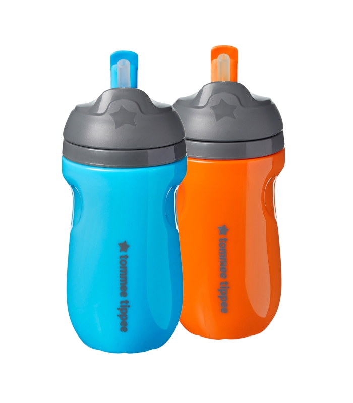 Tommee Tippee Cups Insulated Straw x2 Blue and Orange